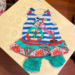 12 month Millie Jay puppy dog bike basket dress